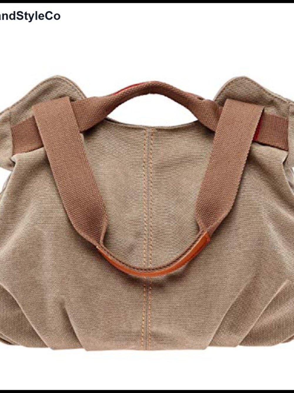 Canvas Hobo Shoulder Bag with 8 Pockets, 3 Compartments, Tote Purse
